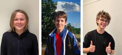 Portretter av finalistene til Ibelinprisen, fra venstre Sjur, Tobias og Thomas.