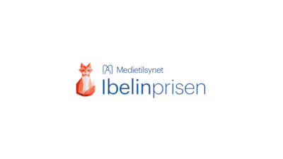 Logo for Ibelinprisen, med den røde reven vinneren skal få en statuett av.